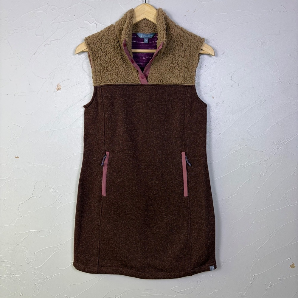 Title Nine Callitrix Sherpa Fleece Dress Sleeveless Hiking Granola Gorpcore